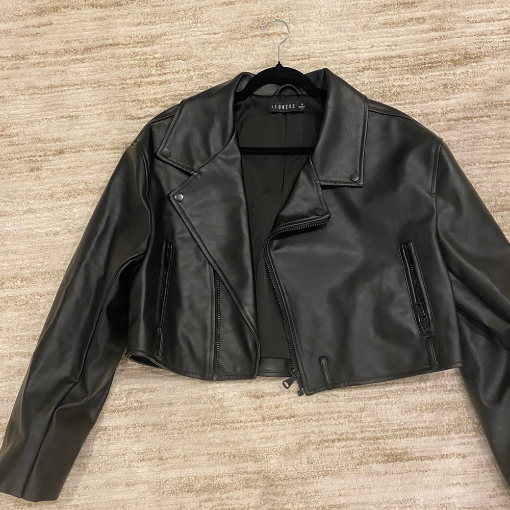 Black leather Jacket from princess Polly